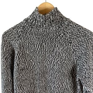 Leo & Nicole Women's 100% Cotton Turtleneck Sweater Black & White Size Medium